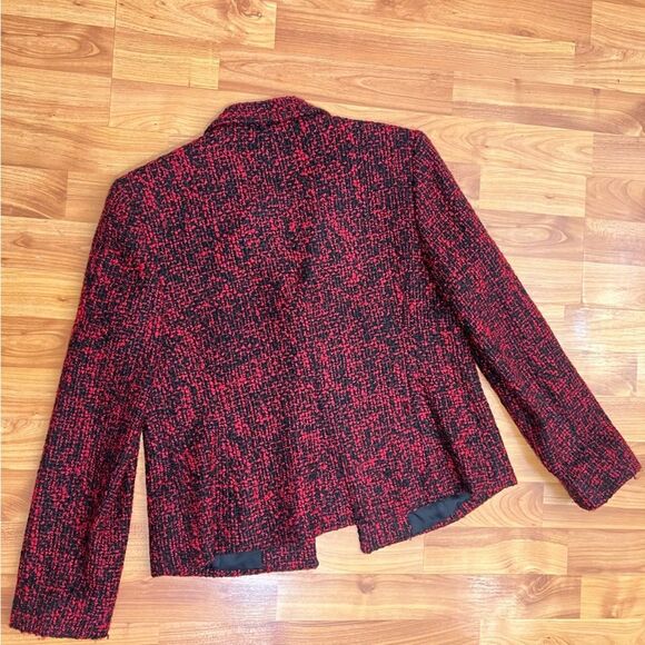 Louben Laura Petites Women's Classic Black and Red Tweed Blazer - Picture 3 of 4